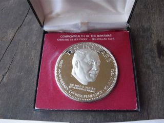 Commonwealth Of The Bahamas 1974 Proof Silver $10 Coin Milo Butler photo
