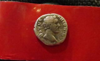 Ancient Roman Coin,  Silver Ar Denarius Of Antoninus Pius. photo