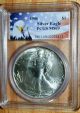1986 Six Silver Eagle - Pcgs Ms69 - 1 Oz - American Silver Eagle W/flag & Eagle Label Silver photo 5