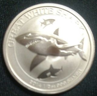 2014 1/2 Oz Australian Silver Great White Shark Coin (bu) - Sku 0026 photo