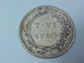 1780 Silver 6 Tari Coin Grand Master De Rohan Knights Of Malta Order Of St John photo