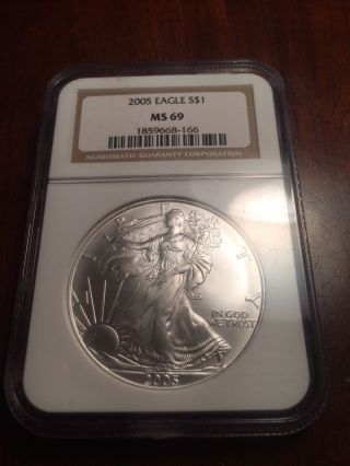 2005 American Silver Eagle - Ngc Ms69 photo