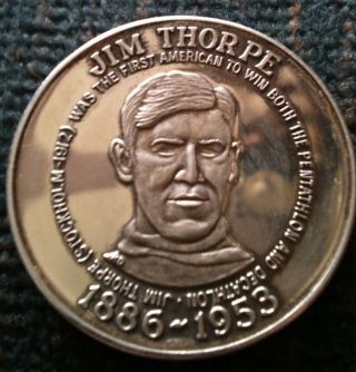 Great Olympic Moments Jim Thorpe 1 Troy Oz.  999 Silver Round photo