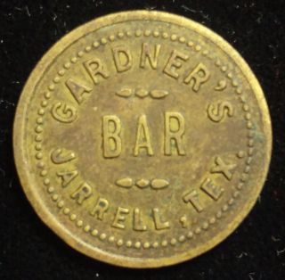 Gardner’s Bar Jarrell Texas Good For 5c Token – Rare photo