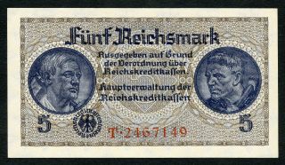 Germany Ww2 5 Reichsmark 1940 - 1945 Unc photo