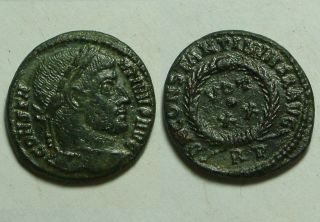 Constantine 307ad Ancient Roman Christian Coin/laurel Wreath Rome photo