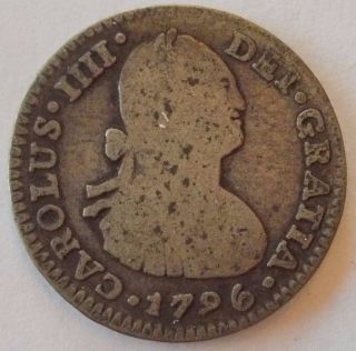 1796 Fm Mexico Real Km 81.  896 Silver Coin photo