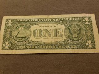 2009 $1 One Dollar Bill 5 Block 2s 22222385 Fancy Serial Number Us Bank Note photo
