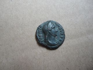 Ancient Roman Æ Bronze Limes Denarius Coin Sabina Augusta Extremely Rare photo