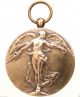 Antique Art Nouveau Victory Angel Of Wwi Bronze Art Medal Pendant By Paul Dubois Exonumia photo 1