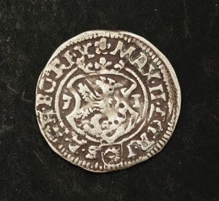 1571,  Bohemia,  Emperor Maximilian Ii.  Silver 2 Kreuzer (½ Batzen) Coin.  Prague photo
