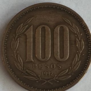 1992 Chile 100 Pesos Coin photo