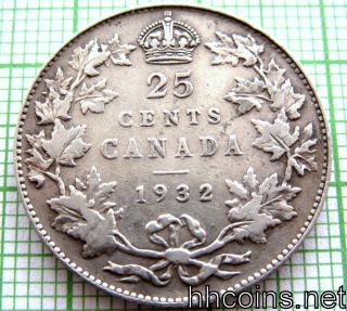 Canada George V 1932 25 Cents,  Silver photo