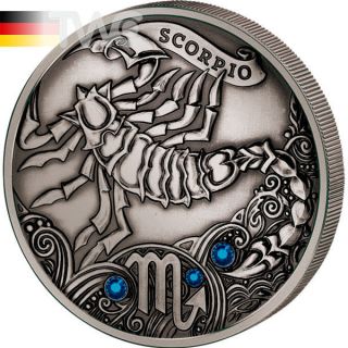 Belarus 2013 20 Rubles Signs Of The Zodiac Scorpio Antique Finish Silver Coin photo