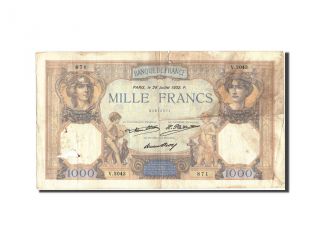 [ 210285] France,  1000 Francs,  1 000 F 1927 - 1940 Cérès Et Mercure,  1932, . photo