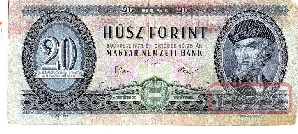 Hungary 1975 20 Forint Currency Europe photo