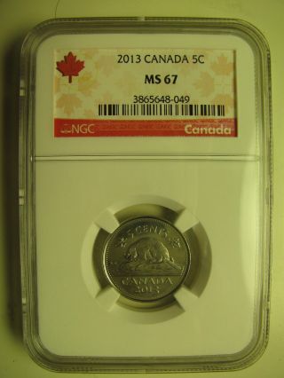 2013 Ngc Ms67 5 Cents Canada Five Nickel photo