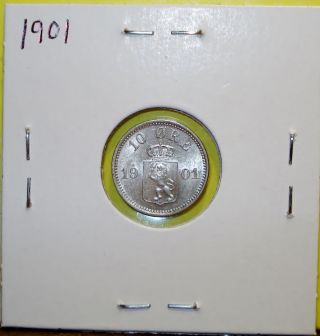 1901 Norway 10 Ore Coin photo