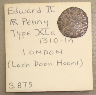 1310 - 14 Edward Ii London Hammered Silver Penny From Loch Doon Treasure Hoard photo