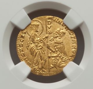 1368 - 1382 Italy Ducat,  Venice; Andrea Contarini; Ngc Ms 63 Lovely Medieval Gold. photo