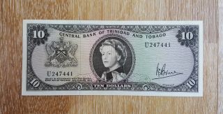 Trinidad And Tobago - 10$ - 1964 - Pick 28 - Scarce,  Xf. photo