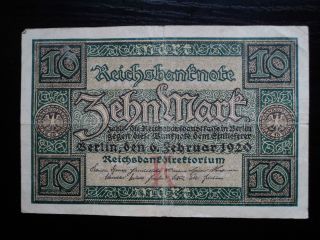 Germany 10 Mark 1920,  Circulated Banknote photo