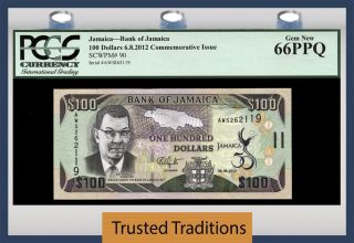 Tt Pk 90 2012 Jamaica 100 Dollar 