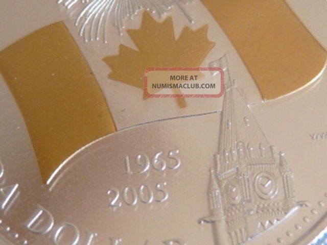 Gold Plated Gem 2005 Canadian Flag Anniv.  Silver $1.  00 C.  C.  C.  S.  Pf - 68 U.  H.  C. Coins: Canada photo