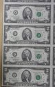 2 Dollar Bill 1995 Series - Uncut Sheet Of 16 Small Size Notes photo 3