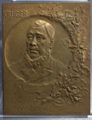 Rare Bronze Plaque South Africa President Kruger By Svante Nilsson Only 800 Made photo