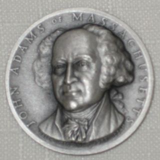 Silver Declaration Of Independence Medal - John Adams Of Massachusetts photo