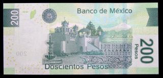 Banco De Mexico 200 Pesos Series Ax 27 - Oct - 2014.  P - 125.  Unc. photo