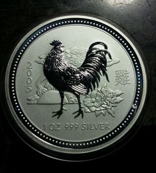 2005 Australian Year Of The Rooster 1oz.  Silver Rare photo