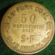 Slab Fork,  W.  Va.  Raleigh Co.  Coal Mine Company Scrip.  Ca.  1920.  50 Cts.  Brass. Stocks & Bonds, Scripophily photo 2