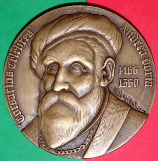 Italian / Andrea Doria /admiral From Genoa /condottiere Bronze Medal By Berardo photo