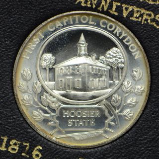 1816 - 1966 Indiana Statehood 150th Anniversary Heraldic Art Medal (otx298) photo