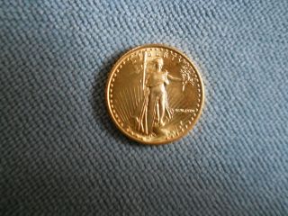 1986 American Gold Eagle $5.  First Year Tenth Ounce Gold photo