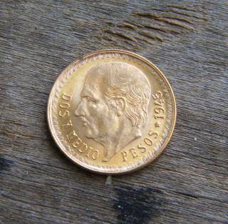 1945 Mexico 2 - 1/2 (2.  5) Pesos Gold Coin -.  0603 Troy Oz 90 Gold photo