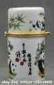 79mm Chinese Colour Porcelain National Treasure Panda Bamboo Vogue Toothpick Box Coins: Ancient photo 1
