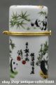 79mm Chinese Colour Porcelain National Treasure Panda Bamboo Vogue Toothpick Box Coins: Ancient photo 3