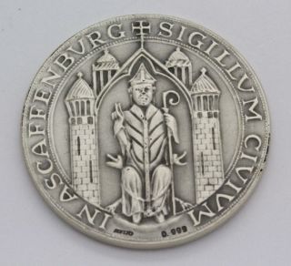 Pure Silver German Bavarian Citizens Seal Aschaffenburg Commemorative Medal B&h photo