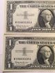 6 $1 Silver Certificate 2ea 1957 1957a 1957b Consecutive Unc Bold Ink Small Size Notes photo 2
