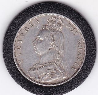 1887 Queen Victoria Half Crown (2/6d) - Sterling Silver Coin photo