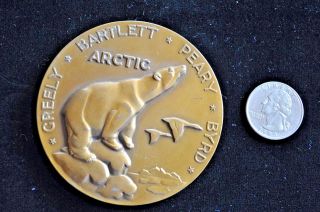 Bronze Society Of Medalists 24th Issue Arctic Antarctic Polar Bear Penguins 1941 photo
