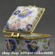 45mm Chinese Colors Porcelain Red And Blue Flower Decorative Border Jewelry Box Coins: Ancient photo 5