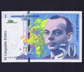 France 50 Francs 1994 P - 157 (prefix S) Vf photo