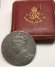 Great Britain King George Vi 1937 Coronation 57 Mm.  92.  8 G Sterling Silver Medal Exonumia photo 2