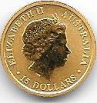 2014 1/10 Oz $15 Dollars Australian Gold Kangaroo Coin photo