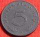 Ww2 German 1940 - A 5 Rp Reichspfennig 3rd Reich Zinc Nazi Coin (rl 1128) Germany photo 1