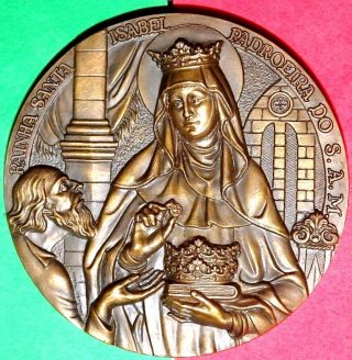 Queen Saint Elizabeth / Poor / Bronze Medal By Antunes photo